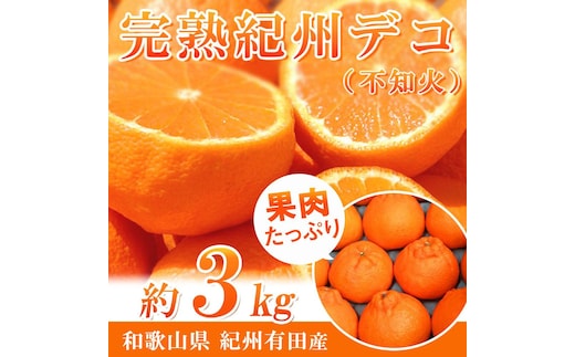 完熟紀州デコ(不知火) 約3kg 果肉プリプリ♪［2026年2月下旬以降発送］［先行予約］［UT42w］