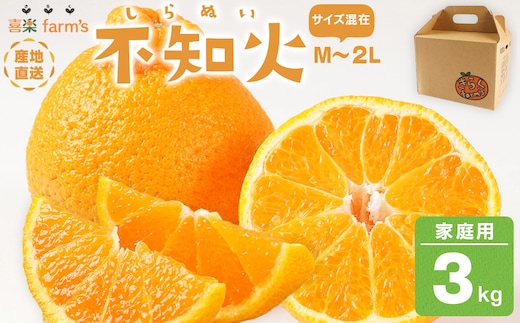 【産地直送】☆不知火☆家庭用☆約3kg