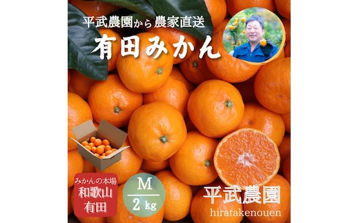 農家直送！有田みかん（2kg Mサイズ 秀品）平武農園 ～蛍飛ぶ町から旬の便り～