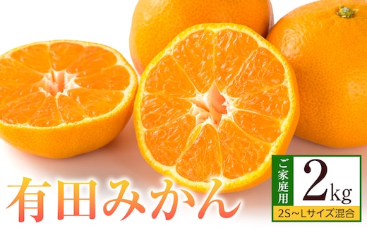 ［先行予約］ご家庭用 有田みかん 約2kg 2S～Lサイズ 混合
