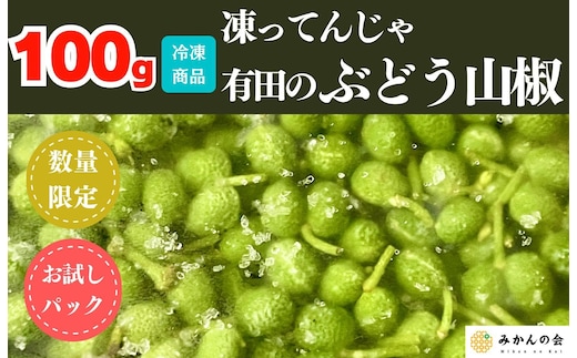 【6月下旬出荷予定】冷凍山椒 凍ってんじゃ ぶどう山椒 100g 和歌山県産 【みかんの会】