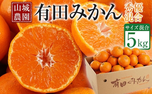 【高評価】山城農園 和歌山県産 有田みかん 5kg 甘くて濃厚！混サイズ 農園直送 人気No.1 口コミ多数！