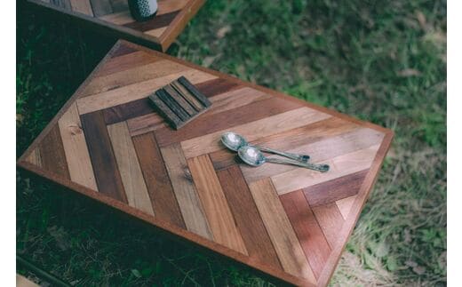 アウトドア用【ヘリンボーン天板】キャンプテーブル（SIL CAMP）