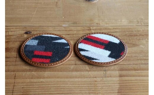 本革レザーコースターｘPENDLETON 【RioRancho Black】2個セット