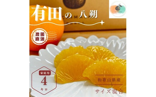 【ふるさと納税】【先行予約】 八朔 4kg 家庭用 サイズ混合 柑橘 フルーツ はっさく 産地直送 お取り寄せ 送料無料