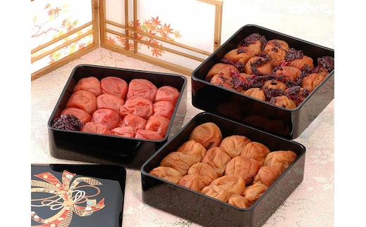 紀州南高梅 うるし三段重ね