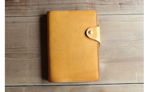 レザー手帳カバー（cousin A5）【イエロー】 イタリアンレザーカバー