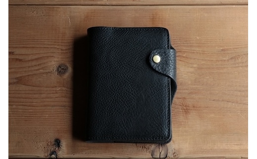 レザー手帳カバー（文庫本A6サイズ）【ブラック】イタリアンレザーカバー