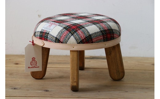 まぁるいスツール【イタリアンチェック】 子供 椅子イスキッズ HARRIS TWEED（ハリスツイード）家具
