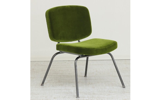 アイアンモケットダイニングチェア【グリーン】