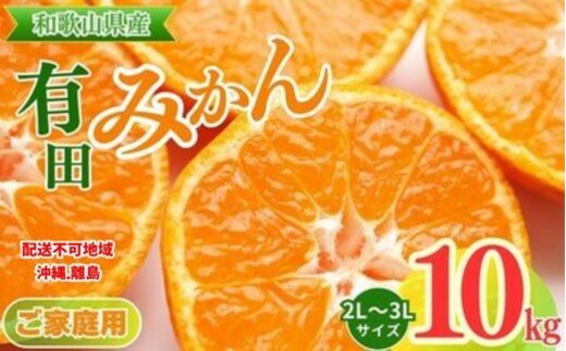 【ご家庭用】和歌山有田みかん約10kg(2L、3Lサイズ)〇 ※2025年11月上旬～2026年1月下旬頃に順次発送予定