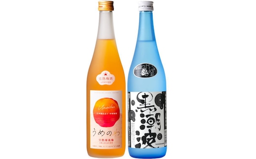 焼酎 黒潮波（くろしおなみ）720mlと紀州完熟南高梅「梅酒」720mlの2本セット