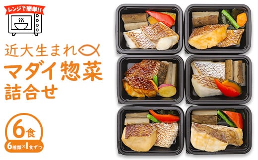 レンジで簡単！近大生まれマダイ惣菜詰合せ（6食） ｜ 真鯛 焼き魚 煮付け セット おそうざい