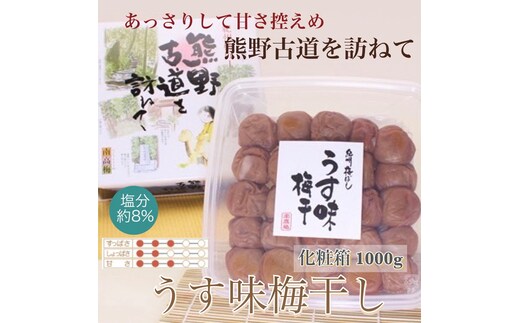 【贈答用】紀州南高梅 うす味梅 1000g 化粧箱入 | 1kg ギフト プレゼント 国産 ※北海道・沖縄・離島への配送不可