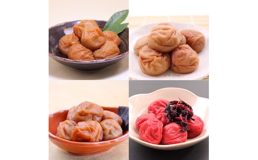 和歌山 紀州南高梅 食べ比べお試しセット 60ｇ×４種類 | 240g はちみつ こんぶ風味 うす味 しそ 蜂蜜 国産 ※北海道・沖縄・離島への配送不可