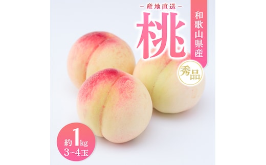 【産地直送】和歌山県産 桃 約1kg（3～4玉）秀品 もも