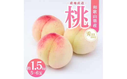 【産地直送】和歌山県産 桃 約1.5kg（5～6玉）秀品 もも