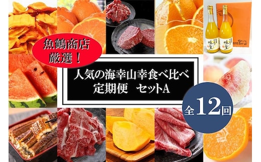 〈毎月定期便〉人気の海幸山幸食べ比べ セットA 【定期便全12回】【魚鶴厳選】◆