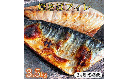 〈毎月定期便〉【ご家庭用 訳あり】塩さばフィレ3.5kg 全3回