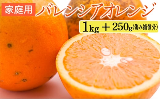 家庭用 バレンシアオレンジ1kg+250g（傷み補償分）