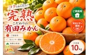 ＼光センサー選別／こだわりの完熟有田みかん 10kg＋150g(傷み補償分) 【ご家庭用】サイズ混合 有機質肥料100%｜ ふるさと納税 みかん