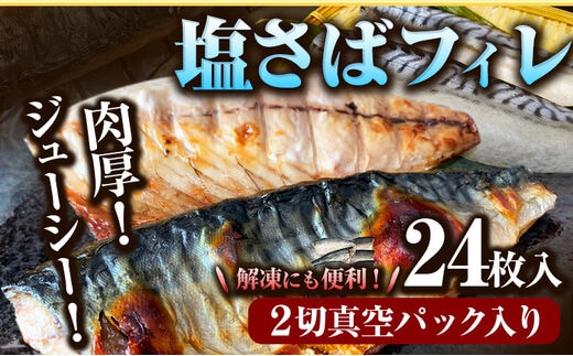 塩さばフィレ24枚入(真空パック入) 魚鶴商店《30日以内に出荷予定(土日祝除く)》 和歌山県 日高町 さば 塩サバ 鯖 ---wsh_futssbf_30d_25_32000_24p---