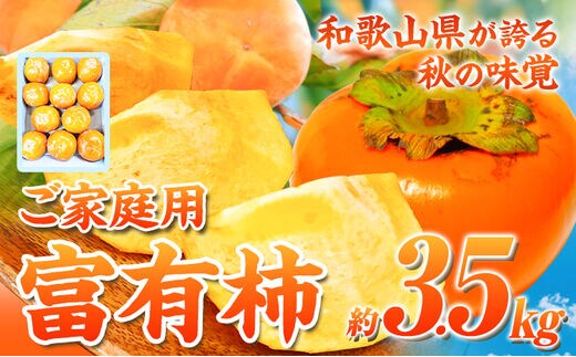 ＜先行予約＞【ご家庭用わけあり】 和歌山 秋の味覚 富有柿 約3.5kg 株式会社魚鶴商店《2026年11月中旬-12月上旬頃出荷》和歌山県 日高町 柿 富有柿 フルーツ---wsh_uot198_11c12j_25_14000_35---