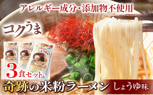 ラーメン 奇跡の米粉ラーメン 3食セット 有限会社 樽の味《30日以内に出荷予定(土日祝除く)》無添加 和歌山県 日高町 送料無料 米粉ラーメン 醤油ラーメン 無添加ラーメン しょうゆラーメン---wsh_tra13_30d_23_10000_3s---