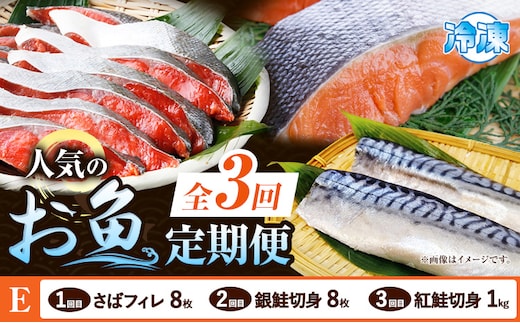 【定期便 全3回】 E サバフィレ 8枚 銀鮭切身 8枚 紅鮭切身 1kg 株式会社魚鶴商店《お申し込み月の翌月より出荷開始》 和歌山県 日高町 鮭 さけ 紅さけ 切り身 さば 塩さば 焼き魚 焼くだけ 簡単 魚 さかな---wsh_uotteie2_25_35000_mo3num1---