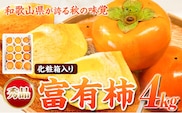 ＜先行予約＞秀品 和歌山 秋の味覚 富有柿 約4kg 化粧箱入 株式会社魚鶴商店《2026年11月中旬-12月上旬頃出荷》和歌山県 日高町 柿 富有柿 フルーツ---wsh_uot201_11c12j_25_17000_4kg---