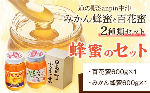 【和歌山県日高川町】みかん蜂蜜と百花蜜 蜂蜜２種類セット 株式会社フラット・フィールド・オペレーションズ 日高川町事業所 (道の駅SanPin中津)《90日以内に出荷予定(土日祝除く) 》和歌山県 日高川町 蜂蜜 みかん 百花---wshg_spn2_90d_24_22000_2p---