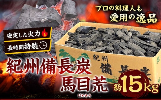 紀州備長炭 馬目荒 約15kg 株式会社紀 《30日以内に出荷予定(土日祝除く) 》 和歌山県 日高川町 備長炭 炭 プロの 料理人 愛用---wshg_hjm4_30d_23_55000_15kg---
