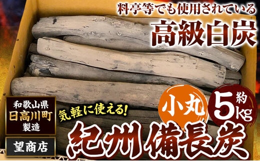 紀州備長炭 小丸 約5kg 望商店 《30日以内に出荷予定(土日祝除く) 》 和歌山県 日高川町 備長炭 紀州備長炭 炭 約5kg 高級白炭---wshg_nzm8_30d_23_28000_5kg---
