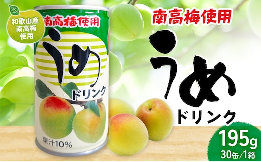 和歌山産 南高梅使用 うめドリンク 果汁10% 30缶 195g/1缶 南海果工株式会社《90日以内に出荷予定(土日祝除く)》和歌山県 日高川町 ジュース 梅 うめ ウメ 送料無料---wshg_nkk8_90d_26_14000_30---