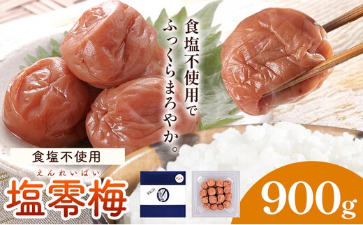 塩零梅 梅干し 紀州南高梅 食塩不使用 有限会社プラム 900g《30日以内に出荷予定(土日祝除く)》和歌山県 日高川町 送料無料 梅 うめ ウメ 南高梅 紀州 送料無料---wshg_plm7_30d_26_14000_900g---