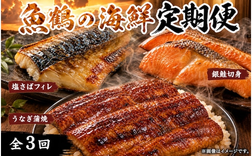 【全3回】魚鶴厳選！人気のお魚集合定期便（さば・銀鮭・うなぎ）【tkb307】