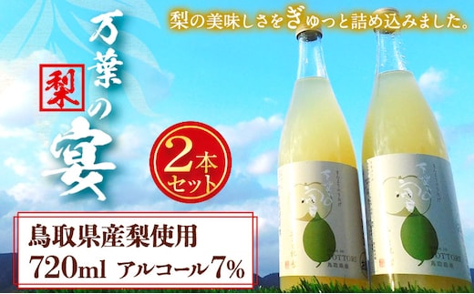 鳥取県産梨リキュール「万葉の宴」2本セット 株式会社北岡本店《90日以内に出荷予定(土日祝除く)》鳥取県 八頭町 リキュール 送料無料---yazu_koh_9_2s---