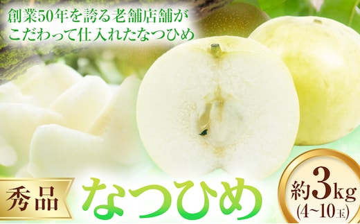 【2026年先行予約】秀品 なつひめ 約3kg (4~10玉)《2026年8月中旬-9月上旬頃出荷予定》鳥取県 八頭町 梨 なし ナシ 果物 フルーツ 秀品 なつひめ ギフト 果汁 先行予約 ふるさと納税 国産 高間商店---yazu_tkm_106_3---