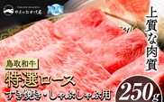 鳥取和牛 特選ロース すき焼き・しゃぶしゃぶ用(250g) 株式会社 やまのおかげ屋《90日以内に出荷予定(土日祝除く)》鳥取県 八頭町 和牛 牛肉 牛 すき焼き しゃぶしゃぶ 送料無料---yazu_yoy_44_250g---