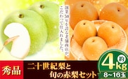【2026年先行予約】秀品 二十世紀梨と旬の赤梨セット 約4kg (8~16玉) 《2026年8月下旬-10月上旬頃出荷》 高間商店 鳥取県 八頭町 梨 なし ナシ 果物 フルーツ ギフト 先行予約 ふるさと納税 送料無料 甘い 果実 果汁 デザート---yazu_tkm_99_4---
