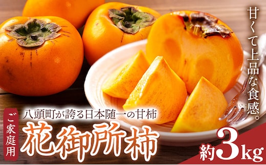 ご家庭用 柿 八頭町が誇る 日本随一の 甘柿 花御所柿 約3kg Tottori食のまごころ農園 《12月上旬-12月下旬頃出荷》鳥取県 八頭町 柿 かき カキ 花御所柿 甘柿 果物 フルーツ 訳あり---yazu_tmn_4_3kg---