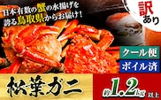 ＼12/23決済完了分まで年内配送／【配送不可地域あり】訳あり カニ 松葉ガニ 足1本なし 1.2kg 2杯分《2025年11月中旬-2026年3月中旬頃出荷》鳥取県 八頭町 送料無料 蟹 かに 姿 鍋 ズワイガニ 松葉ガニ ズワイ蟹 ボイル 冷蔵便 松葉蟹 海鮮 魚介---yazu_zsy2_53_1200---