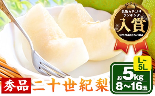 【2026年先行予約】梨 なし 二十世紀梨(秀) 約5kg《2026年8月下旬-10月上旬頃出荷》鳥取県 八頭町 フルーツ 秀品 果物 くだもの 5kg 送料無料---yazu_tkm_96_5---