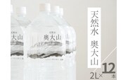 天然水奥大山 2L×12本 ミネラルウォーター ペットボトル 2リットル みず PET 0201