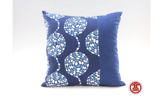 クッション 渦の華 ［髙島屋選定品］【インテリア プレゼント クッション 伝統 伝統技術 民芸品 藍染 織物 渦 ギフト 贈り物 島根県 安来市】【価格変更】