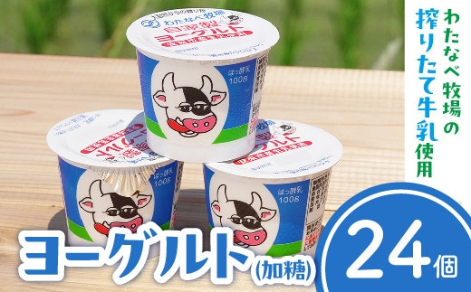 わたなべ牧場のヨーグルトセット24個入【ヨーグルト 加糖 牧場 生乳 こだわり 甘み 搾りたて 安心 自然派 化学合成物質不使用 島根県 安来市】 