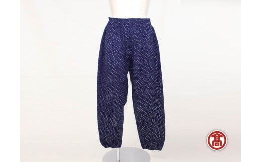 藍もんぺ 刺し子柄 ［髙島屋選定品］【藍染 伝統技術 伝統 民芸品 もんぺ ファッション ワーキングウェア 服 ズボン パンツ おしゃれ 男女兼用 ポケット付き 部屋着 農作業 作業着 島根県 安来市】【価格変更】