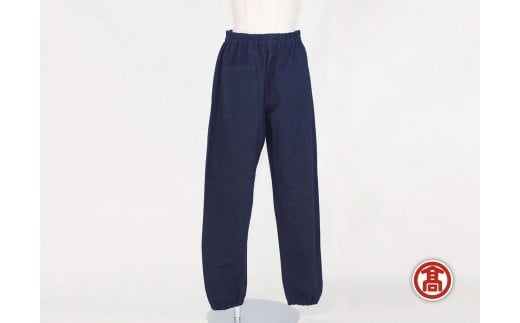 藍もんぺ 無地 ［髙島屋選定品］【伝統技術 伝統 民芸品 もんぺ ファッション ワーキングウェア 服 ズボン パンツ おしゃれ 男女兼用 ポケット付き 部屋着 農作業 島根県 安来市】