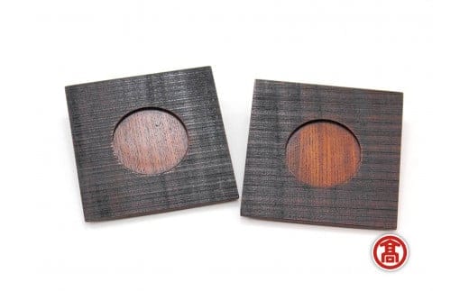 欅 コースター（ペア） ［髙島屋選定品］【茶托 日用品 おもてなし ケヤキ 天然木 自然 民芸品 うるし仕上げ 漆 小皿 木目 島根県 安来市】