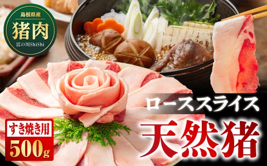 天然猪 ローススライス すき焼き用 500ｇ AI-8 猪肉 いのしし肉 イノシシ肉 ジビエ ロース ロース肉 スライス すき焼き用 すき焼き 鍋